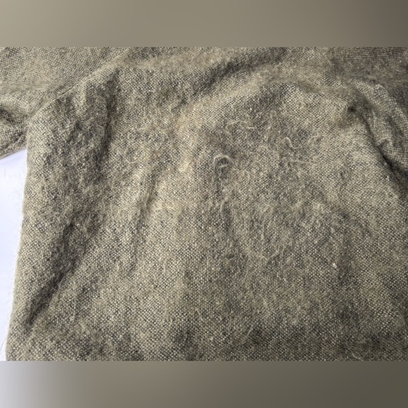 Vintage 80s Canadian Green Wool Mohair Artistic Bohemian‎ Funky Appliqué Coat - Picture 11 of 12